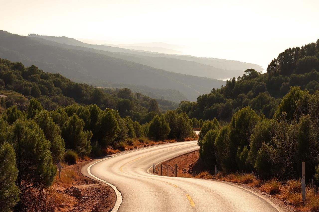 Monchique Hills Road, Algarve hinterland, Portugal