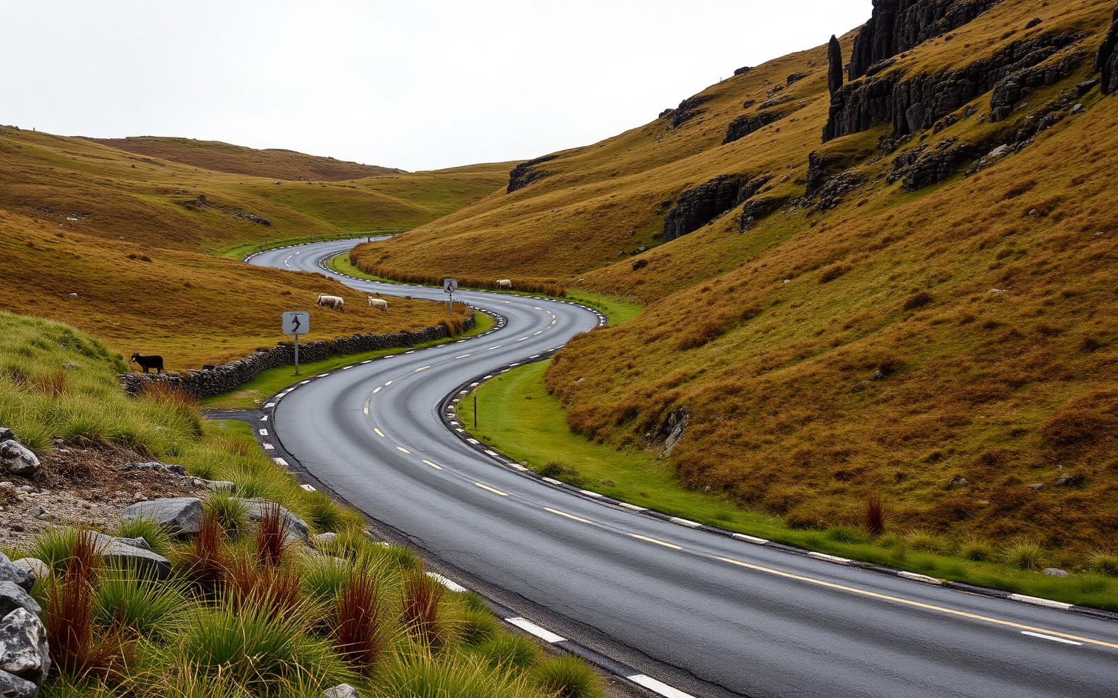 Black Mountain Pass, a driving route through Wales, United Kingdom