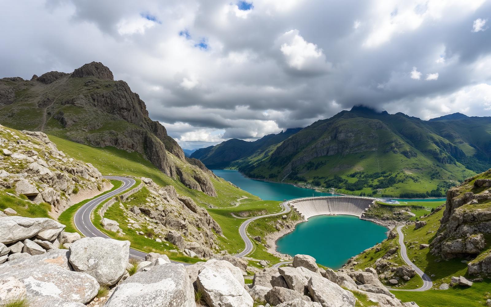 Grimsel Pass, a driving route through Bernese Oberland, Switzerland