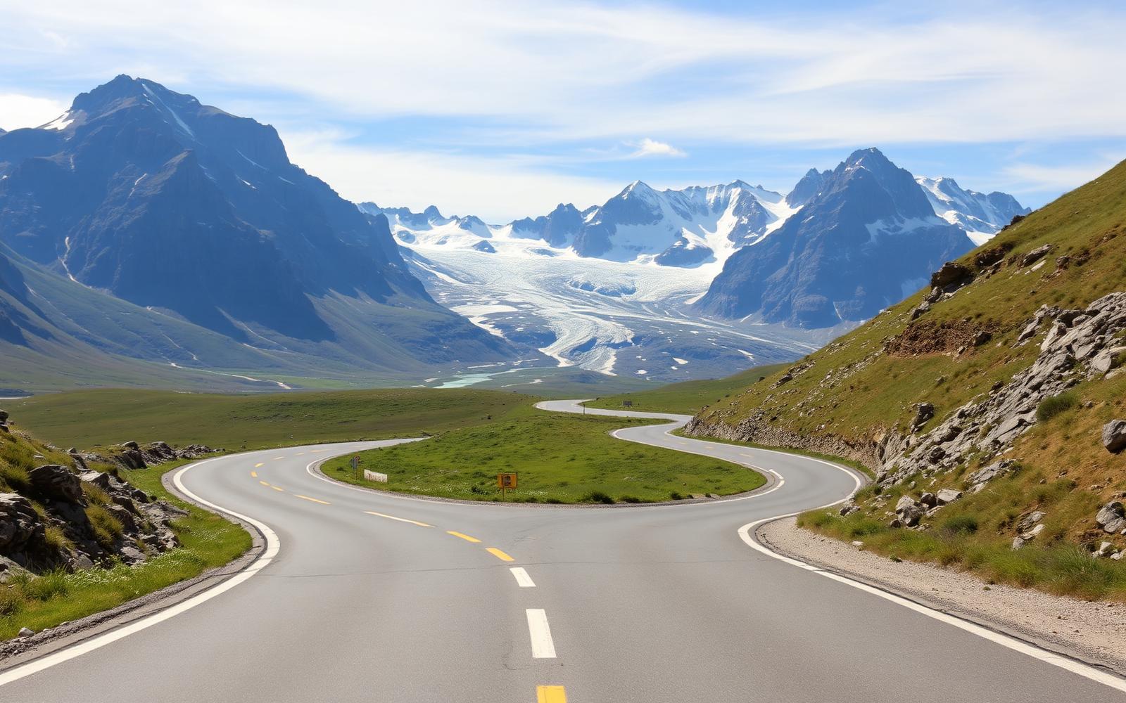 Susten Pass, a driving route through Bernese Alps, Switzerland
