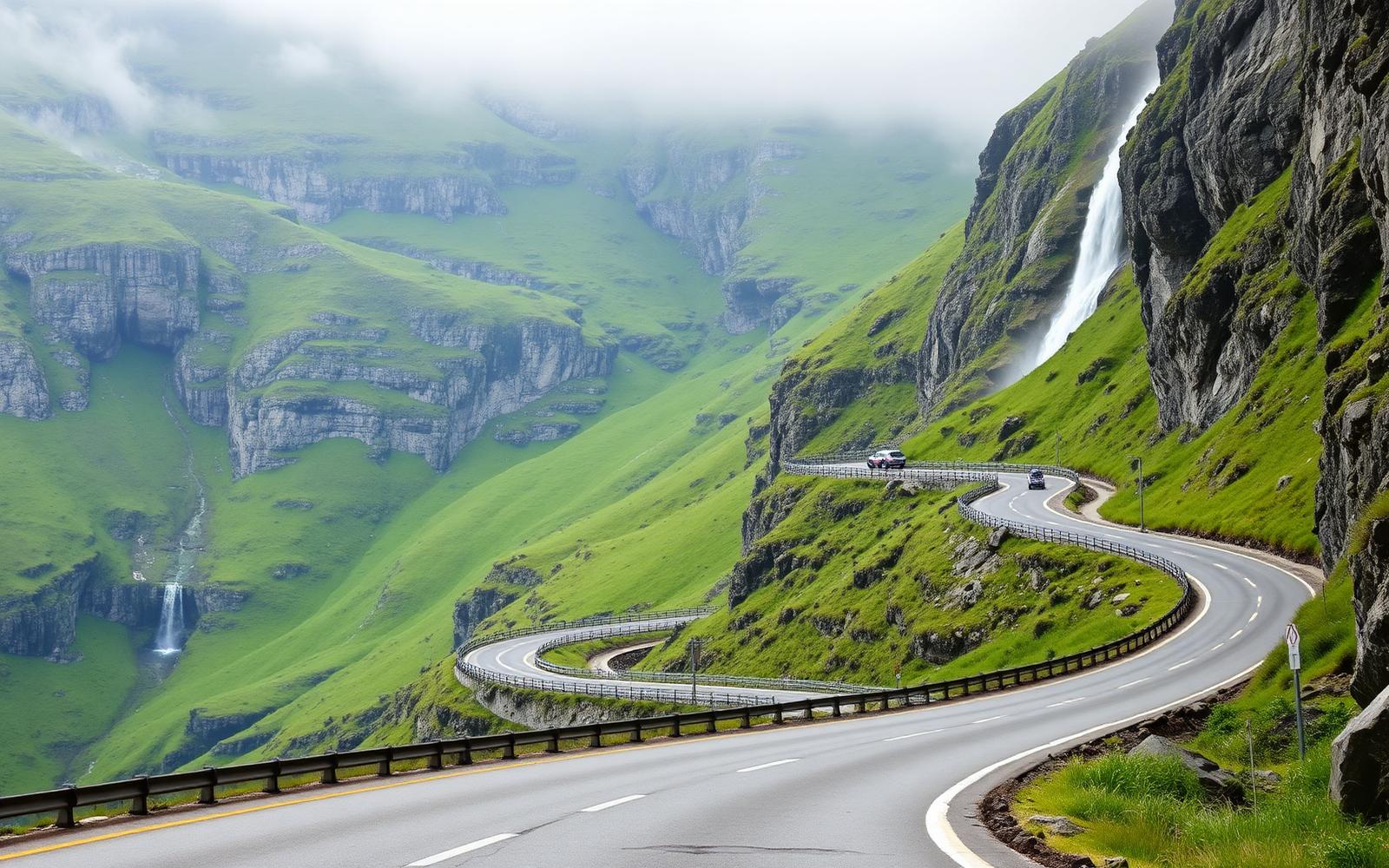 Trollstigen and the Golden Route, a driving route through Western Fjords, Norway